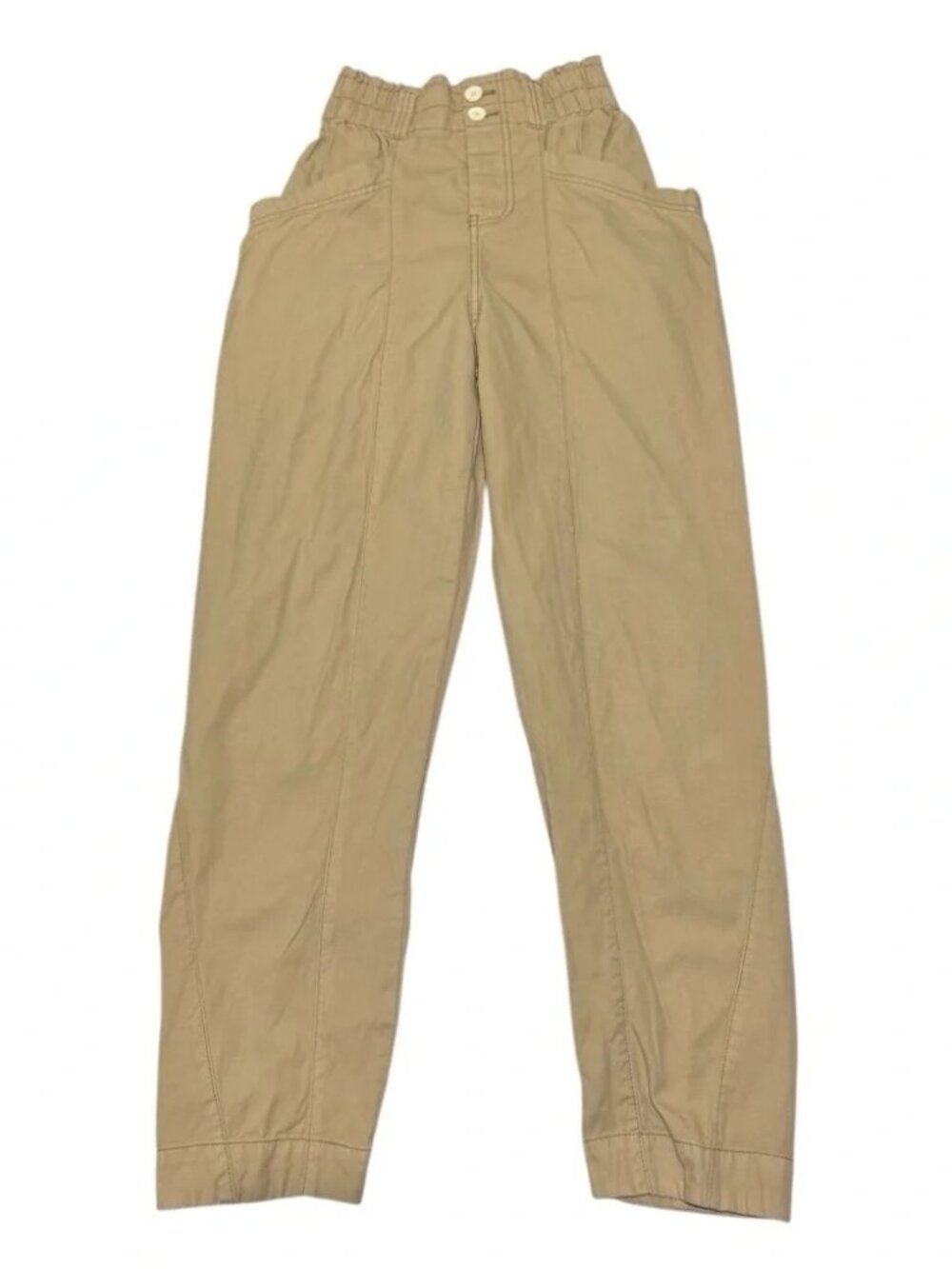 Free People Women’s Ready to Run Cinch-Waist Pants OB1235398 Parchment Size XS - Picture 2 of 8